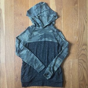Boys Camouflage and Gray Hooded Shirt